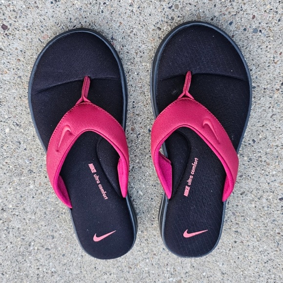 WMNS NIKE ULTRAS COMFORTS 3 THONGS THNG BLACKS FOOTBEDS - Picture 2 of 5
